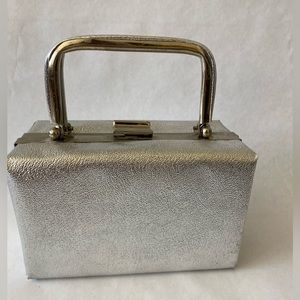 Vintage 1950’s foil frame retro box-shape habdbag